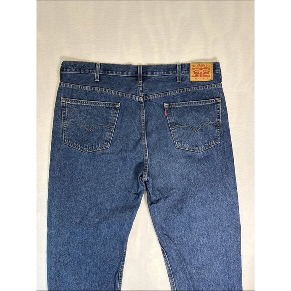 Levis 550 Jeans Mens 44x32 Blue Denim Relaxed Fit Straight Leg Med Wash - Picture 8 of 10